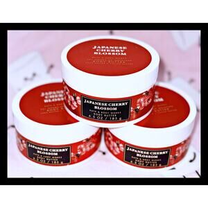 Bath & Body Works 6.5 oz Japanese Cherry Blossom Whipped Body Butter Cream x3